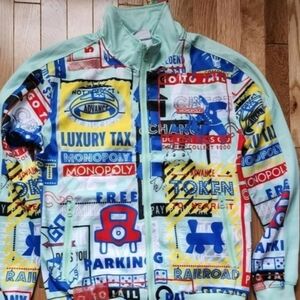 Men's Multicolor Graphic Windbreaker Jacket with Mint Trim